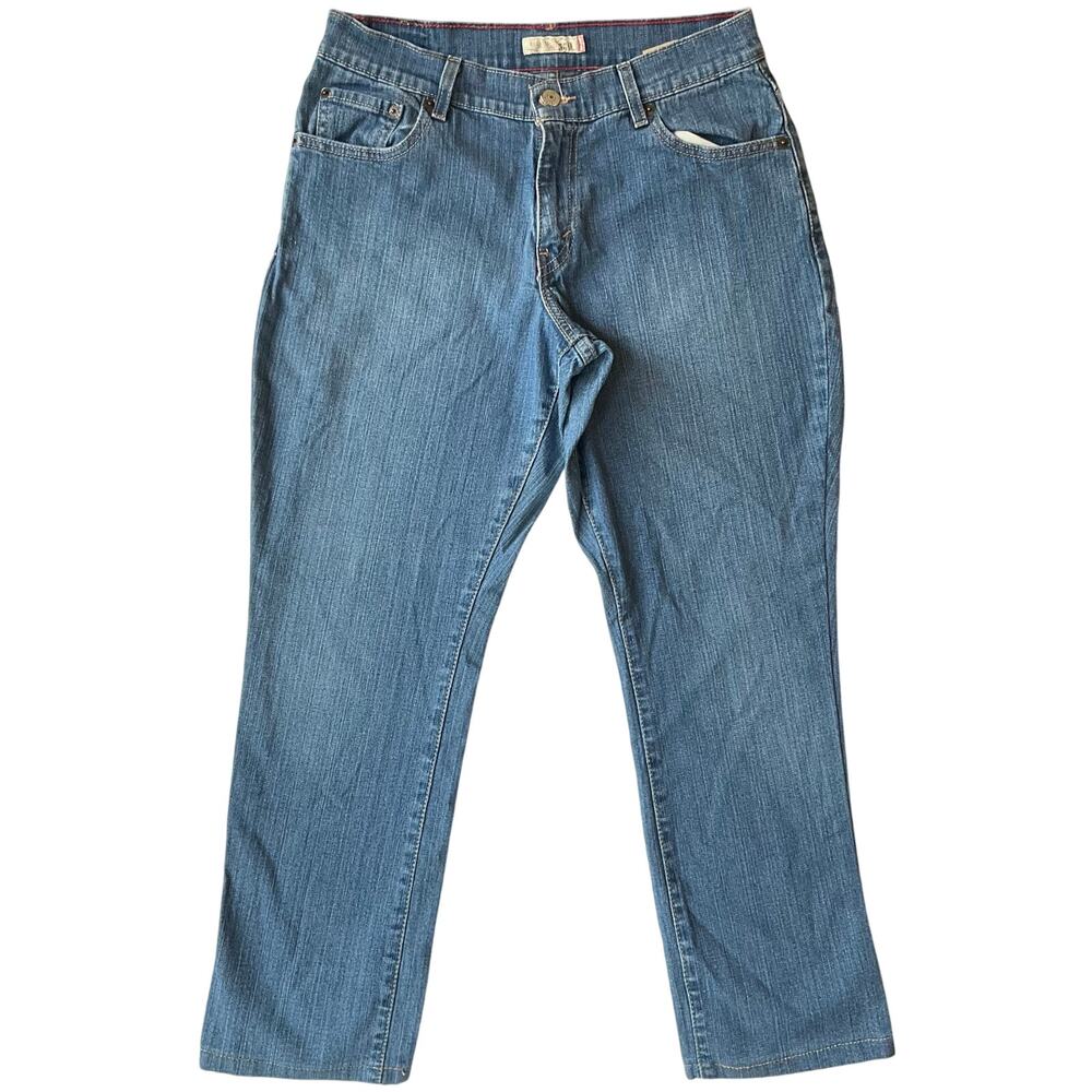 Levi’s Relaxed Bootcut 550 Women Waxed Denim Curvy Jeans size 10 M, Blue